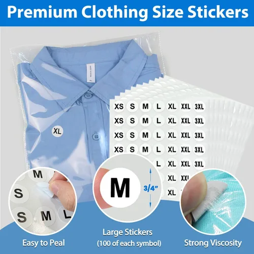Miniatura 3 de PigPotParty Bolsas de plástico transparentes de 9" x 12" para camisetas con etiquetas de tamaño de ropa, 100 piezas de bolsas de embalaje de manga