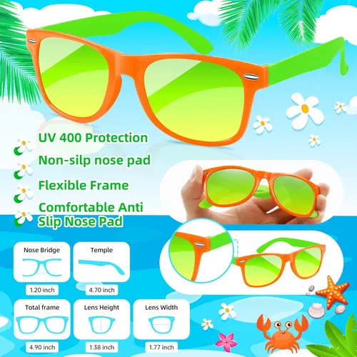 Miniatura 15 de Kids Sunglasses Party Favors Bulk, Neon Sunglasses with UV400 Protection for Gilrs Boys Kids