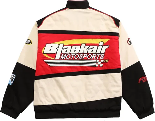 Miniatura 7 de Aelfric Eden Chaqueta de motocicleta para hombre, chaqueta de béisbol Blackair Moto Varsity para mujer, abrigos vintage