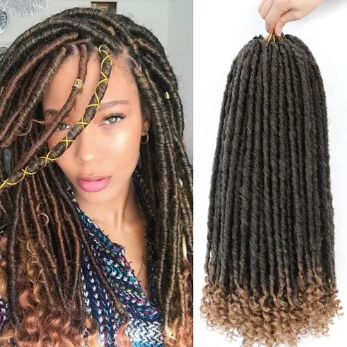 Miniatura 9 de 6 paquetes de cabello de ganchillo Goddess Locs, locs falsos rectos de 12 pulgadas para ganchillo, extensiones de cabello sintético suave rizado