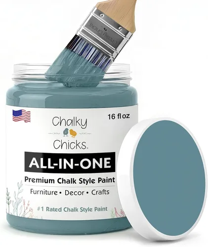 Miniatura 83 de Chalky Chicks - Pintura mate a la tiza, no requiere lijado, 4 onzas líquidas, color gris oscuro (Gun Metal Gray), para muebles, pintura sin Gris