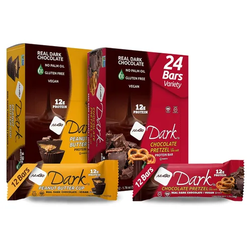 Miniatura 23 de NuGo Dark, caja variada de muestra, barra de proteínas veganas de 0.47-0.31 onzas, sin gluten, 12 CT