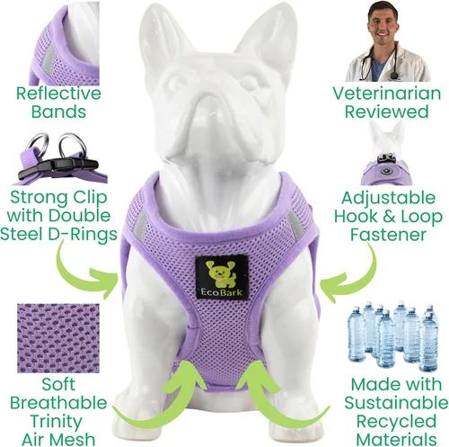 Miniatura 7 de EcoBark Arnés para Perros de Calidad Premium con Paso - Arneses para Perros Teacup - Arnés Perfecto para Cachorros - Chaleco de Malla Suave de Lujo