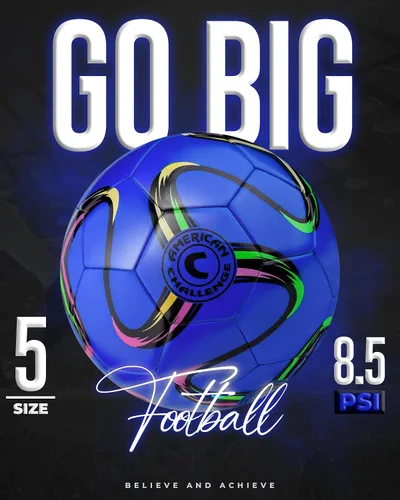 Miniatura 5 de American Challenge Brasilia - Balón de fútbol – Tamaños 5, 4, 3 y 2 – Balón de fútbol de entrenamiento para jóvenes y adultos para práctica
