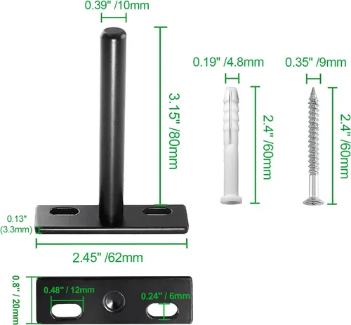 Miniatura 4 de 6 soportes flotantes de 3 pulgadas, soportes de estante ocultos resistentes, soportes de estante invisibles de níquel cepillado con tornillos