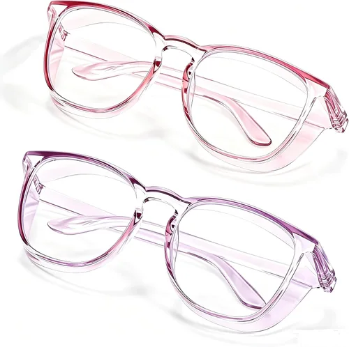 Miniatura 9 de Elegantes gafas de seguridad para mujeres y niñas, gafas anti-vaho, gafas protectoras, gafas transparentes Paquete de 3: azul+tortuga+negro
