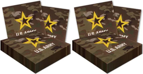 Miniatura 10 de Servilletas de almuerzo del ejército de los Estados Unidos (32 piezas) 32 servilletas Lg. del ejército de Estados Unidos impresas en el sello
