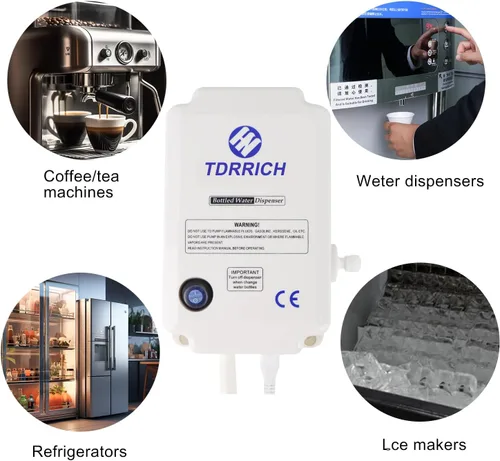 Miniatura 6 de TDRRICH Sistema de bomba dispensadora de agua embotellada de un solo tubo para refrigerador, bomba eléctrica dispensadora de agua potable para 5