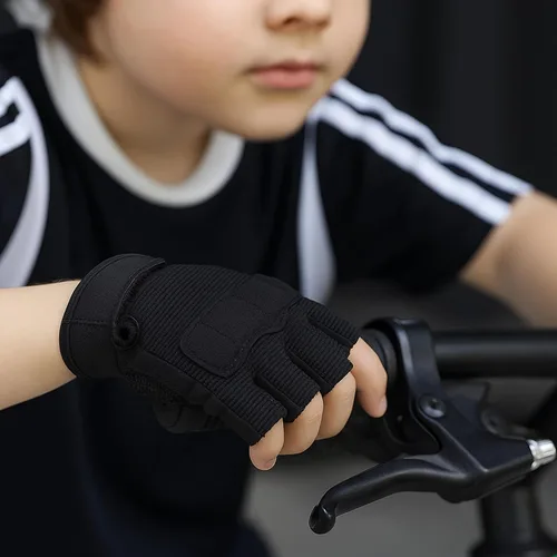 Miniatura 3 de Guantes tácticos de medio dedo para montar en bicicleta, antideslizantes, militares, para entrenamiento al aire libre, ciclismo, camuflaje, guantes