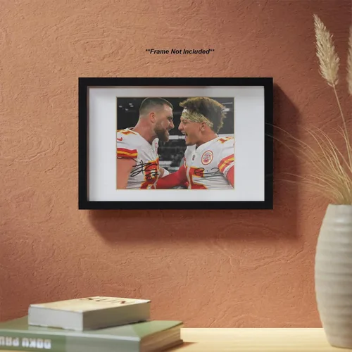 Miniatura 4 de Ikonic Fotohaus Travis Kelce Patrick Mahomes con foto firmada y autógrafo, arte de pared para decoración del hogar