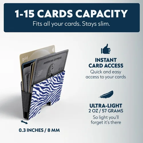 Miniatura 74 de Cartera de aluminio impresa 2.5D para hombres: clip delgado para dinero y tarjetero con barniz selectivo táctil. Bloqueo RFID mejorado, compacto