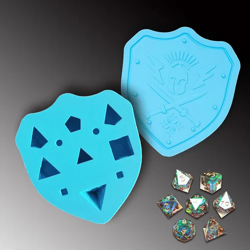 Miniatura 8 de DND - Molde de dados para fundición de resina, moldes de dados de silicona D&D de borde afilado con kit de fabricación de dados, moldes de dados DND