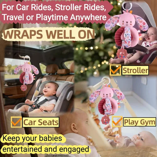 Miniatura 3 de Cochecito de bebé colgante de asiento de coche juguetes para bebés de 0 a 6 meses niña 0-2-3-4-5-7-8-9-10 6-12-18 meses de edad, regalos para recién
