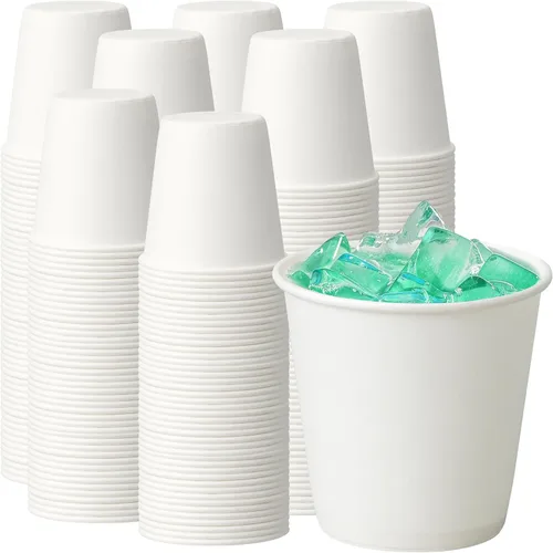 Paquete de 100 tazas de papel de 3 onzas, pequeñas tazas de café, tazas desechables mini para baño y enjuague bucal, adecuadas para fiesta, picnic,