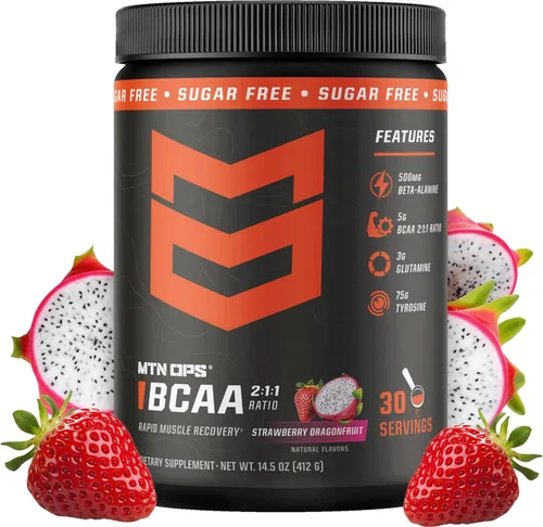 Miniatura 8 de MTN OPS BCAA Powder - Suplemento en polvo de aminoácidos 2:1:1 para una rápida recuperación muscular y reparación sin azúcar ni gluten, 30