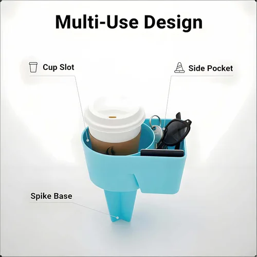 Miniatura 3 de Portavasos para la playa Home Queen con bolsillo, soporte multifuncional para arena para bebidas, teléfono, gafas de sol y llaves, accesorio