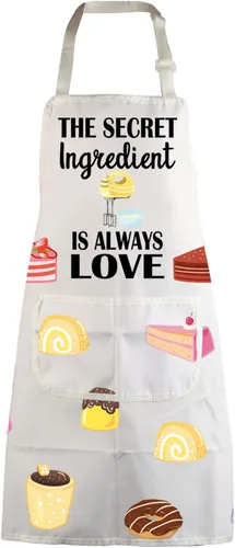 Miniatura 8 de MBMSO Delantal para hornear, el ingrediente secreto es siempre amor, delantal de panadero, regalos de horneado, regalos de cocina para amantes