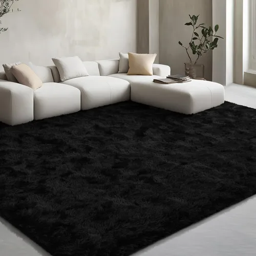 Miniatura 162 de EVOIONOS - Alfombra redonda gris para dormitorio, 5x5 pies; alfombras circulares suaves y esponjosas para sala de estar, alfombras de felpa peludas