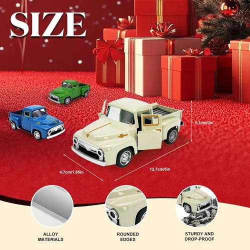 Miniatura 3 de Camión de juguete beige pequeño para niños pequeños de 2, 3, 4, 5, 6, 7, 8 años niños y niñas, coche de juguete de aleación 1:32 para niños pequeños
