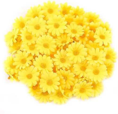 Miniatura 19 de 100 cabezas de girasol de seda de 1.969 in, 2 pulgadas, decoración de boda, corona de regalo, álbum de recortes, manualidades, fiesta, festival