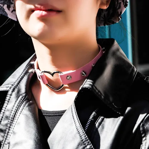 Miniatura 4 de Manfnee Pulsera de cuero con tachuelas de espiga gargantilla punk gótico metal remache brazalete negro pulsera