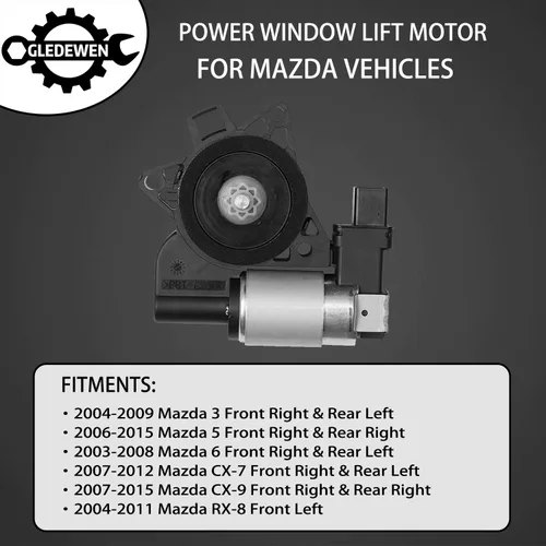 Miniatura 3 de Motor de elevación de ventana eléctrica para Mazda 3, 5, 6, CX-7, CX-9, RX-8 Reemplazar # G22C5858XF, GJ6A5858XC, D01G5858XB, 742-802