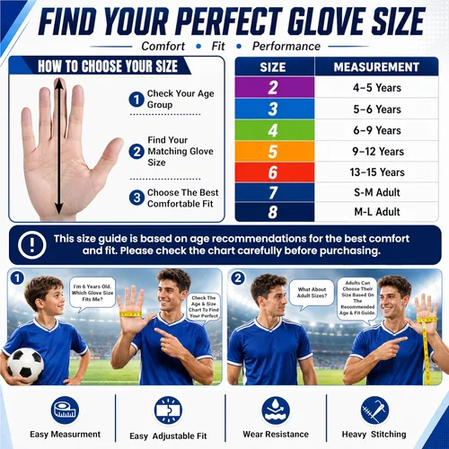 Miniatura 7 de Guantes de portero de fútbol para niños y jóvenes, guantes de portero de fútbol con agarres fuertes Rojo