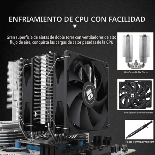 Miniatura 3 de Thermalright Phantom Spirit 120SE - Enfriador de aire para CPU, 7 tubos de calor, ventiladores duales TL-C12B V2 PWM de 4.724 in, tecnología AGHP