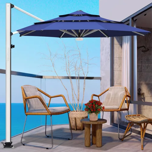 Miniatura 93 de EliteShade USA Sombrilla de Mercado de 10 Años Sin Decoloración de 9 Pies 3 Niveles Sombrilla de Patio Sombrilla de Mesa para Exteriores con Beige