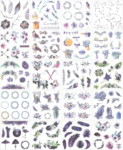 Miniatura 13 de allydrew Washi - Juego de calcomanías para álbumes de recortes, hojas verdes (20 hojas)