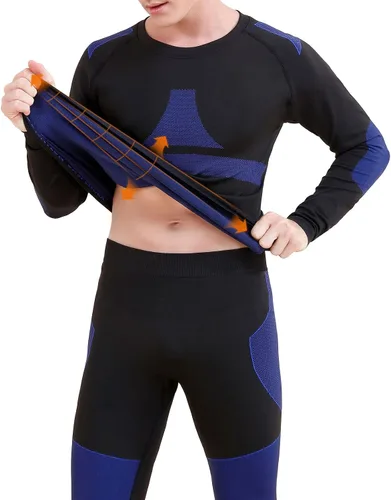 Miniatura 8 de JoofEric Conjunto de ropa interior térmica para hombre, forro polar, parte superior e inferior, ropa interior cálida y larga, trajes deportivos