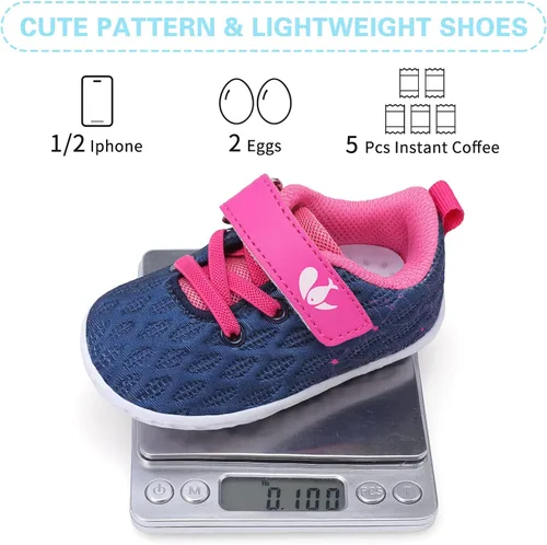 Miniatura 5 de FEETCITY Zapatillas de bebé para niños y niñas, zapatos de primera caminata, zapatos de cuna para recién nacidos, zapatos sin cordones para niños