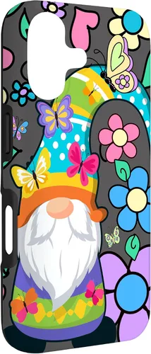 Miniatura 3 de Floral Daisy Flower Pattern with Butterflies Funny Gnome Case for iPhone 17