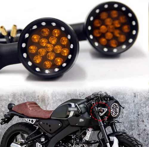 Miniatura 9 de Dreamizer Señales de giro de motocicleta en forma de bala con luces LED, lámpara indicadora de aleación de aluminio para Cafe Racer Bobber Shadow