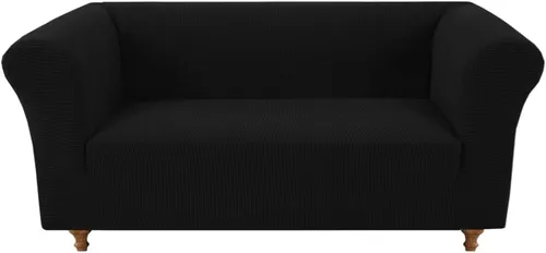 Funda elástica Chesterfield para sofá, funda de tela jacquard para sofá biplaza de 2 cojines, protector de muebles antideslizante resistente a las