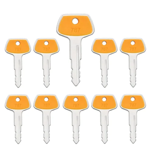 Miniatura 6 de Paquete de 9 llaves de encendido para equipos 166, llave de montacargas Hyster, llaves compatibles para equipos pesados Hyster para Yale Komatsu