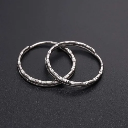 Miniatura 2 de 30 unids/lote de rodio Color Split Llaveros 0.984 in Llavero Llavero Llaveros Cierre Hallazgos Clave para DIY Joyería Fabricación Accesorios