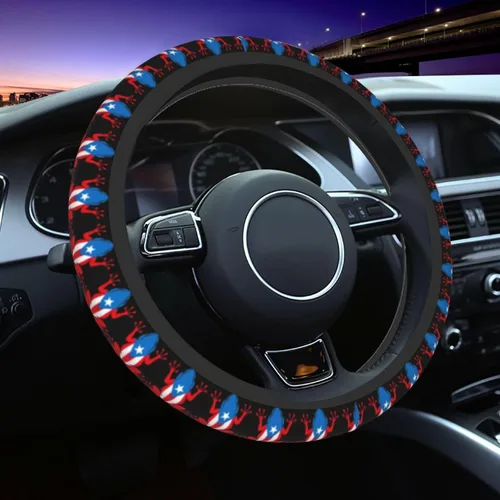 Miniatura 14 de Funda para volante con estampado de huellas de pata de cachorro gris dorado, accesorios de coche lindos para mujeres y niñas, femenino, universal