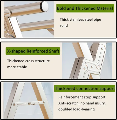 Miniatura 2 de Estante de secado de ropa plegable para interiores y exteriores, longitud ajustable portátil, fácil de mover, ahorro de espacio, proporciona un