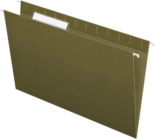 Pendaflex Carpetas colgantes recicladas, tamaño legal, verde estándar, corte 1/3, 25/BX (81621)