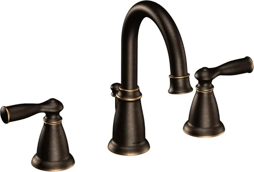 Moen WS84924BRB Banbury - Grifo de baño de arco alto de dos manijas, bronce mediterráneo Bronce(Mediterranean Bronze)