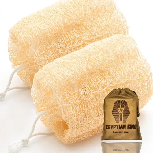2 esponjas egipcias naturales exfoliantes para la ducha, esponja natural de lufa, limpieza profunda y vigoriza tu piel, para hombres y mujeres