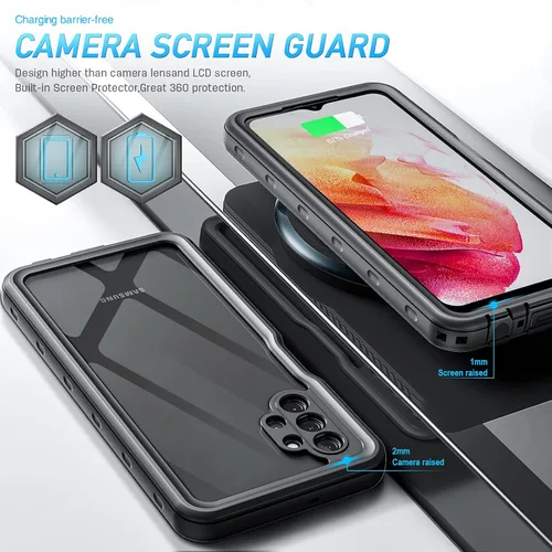Miniatura 5 de Funda impermeable para Samsung S21, a prueba de polvo, a prueba de golpes, IP68, con protector de pantalla, funda protectora de cuerpo completo