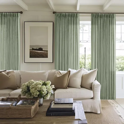 Miniatura 215 de Cortinas de lino natural con pliegues fruncidos de 120 pulgadas de largo para sala de estar, cortinas plisadas con ganchos y lengüeta trasera