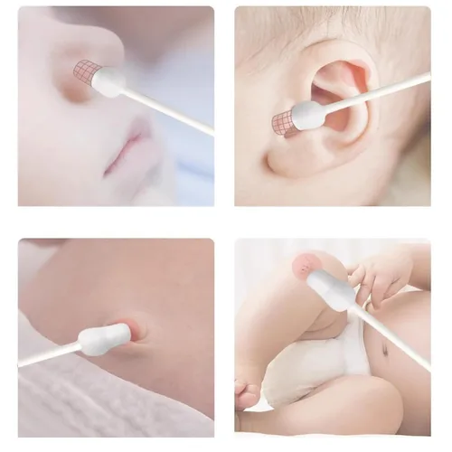 Miniatura 5 de Hisopos de algodón de seguridad para niños con puntas grandes para recién nacidos, bebés, bebés, niños y niños, 160
