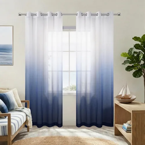Miniatura 14 de KOUFALL - Cortinas negras de 63 pulgadas de largo para dormitorio, juego de 2 paneles con ojales, cortinas semitransparentes de imitación de lino