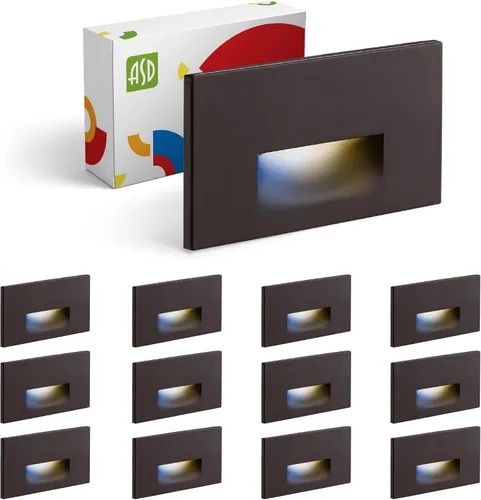 Miniatura 12 de ASD LED Luminaria de Escalera Empotrada, Iluminación de Pasada al Aire Libre del Atardecer al Amanecer 3CCT, Sensor de Movimiento, Fotocélula