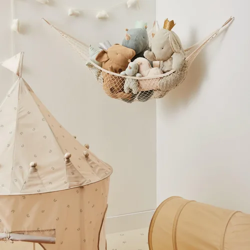Miniatura 5 de 3 Sprouts Hamaca grande para animales de peluche, organizador de red de juguetes de pared de esquina para animales de peluche, solución