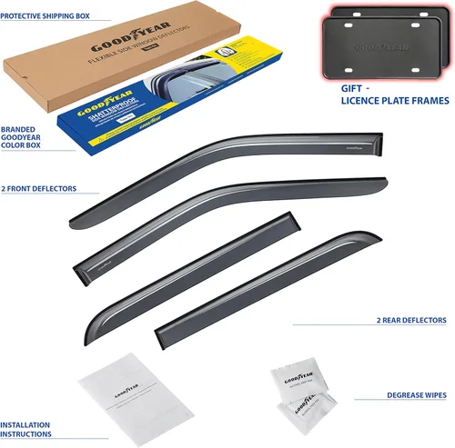 Miniatura 6 de Goodyear - Deflectores de ventana laterales irrompibles para camiones Ford F150 2015-2026 SuperCrew, visera de ventilación, accesorios