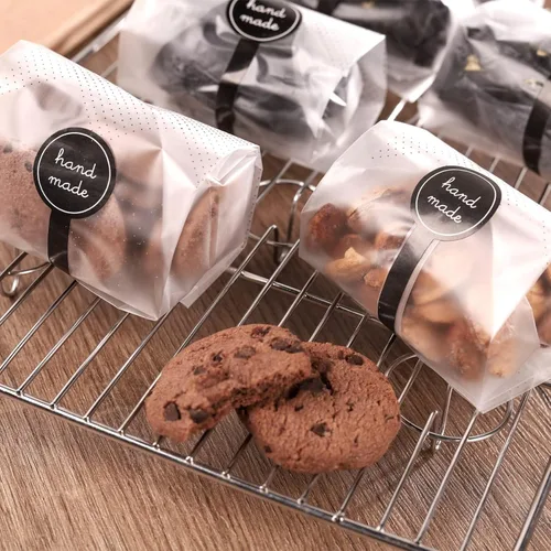 Miniatura 8 de Bolsas de galletas YunKo para regalo Bolsas de celofán transparentes para golosinas Bolsas mini para pan, pastel Bundt, empaque de bombas de Gris